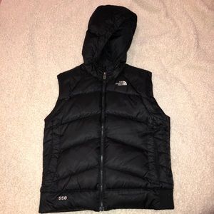North face puffer vest with hood